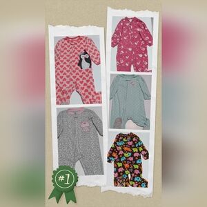 18 Month Bundle Fleece Footed Onesies